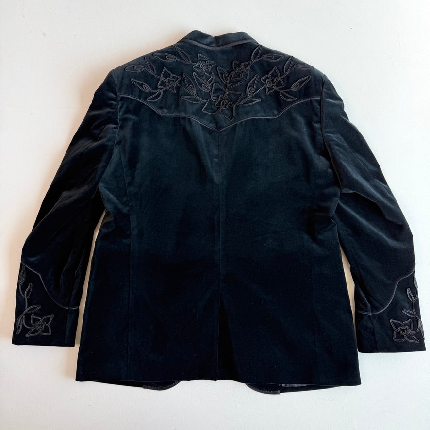 RRL Ralph Lauren (46R) Velvet Velour Floral Decorative Western Sport Jacket
