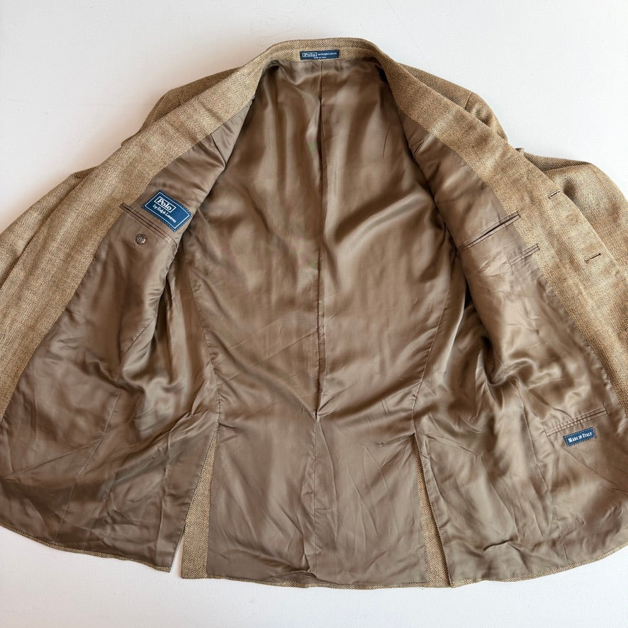 Polo Ralph Lauren (42L) Silk/Linen/Wool Overcheck Herringbone/Birdseye Sports Coat