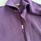 Paul Stuart (XL) Royal Purple Wool Heavy Rib-Knit Zip Sweater Cardigan