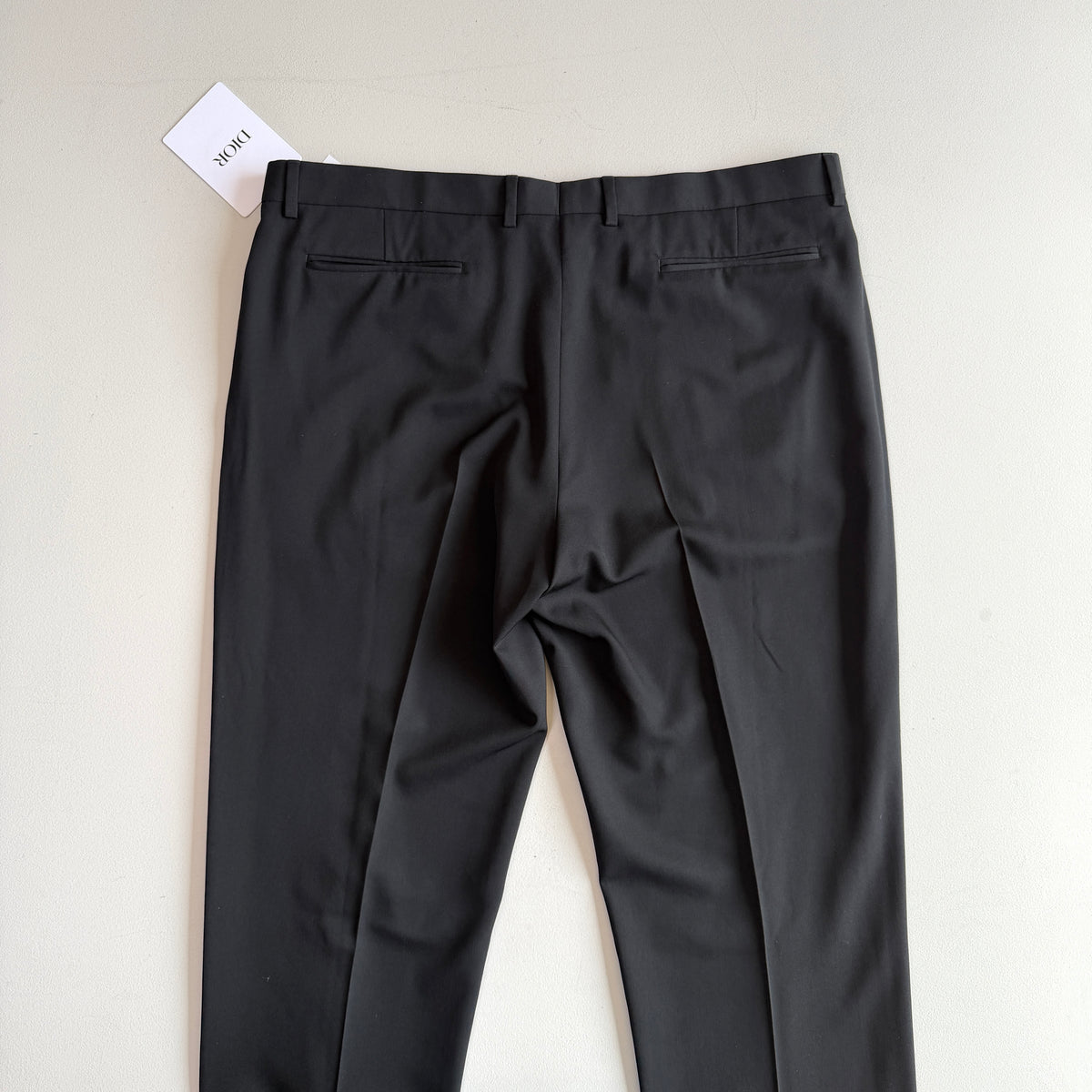 NWT Dior (56 /38W) Black 100% Wool Woven Tailored Pants