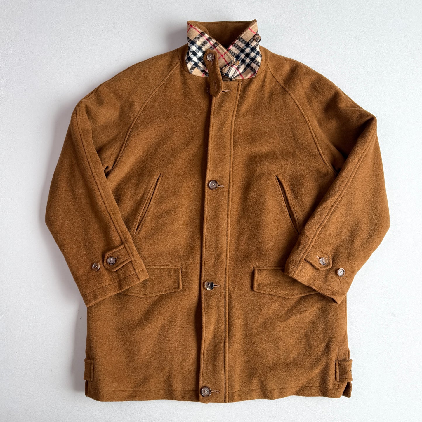Burberry (L) 100% Cashmere Raglan Tawny Brown Balmacaan Coat