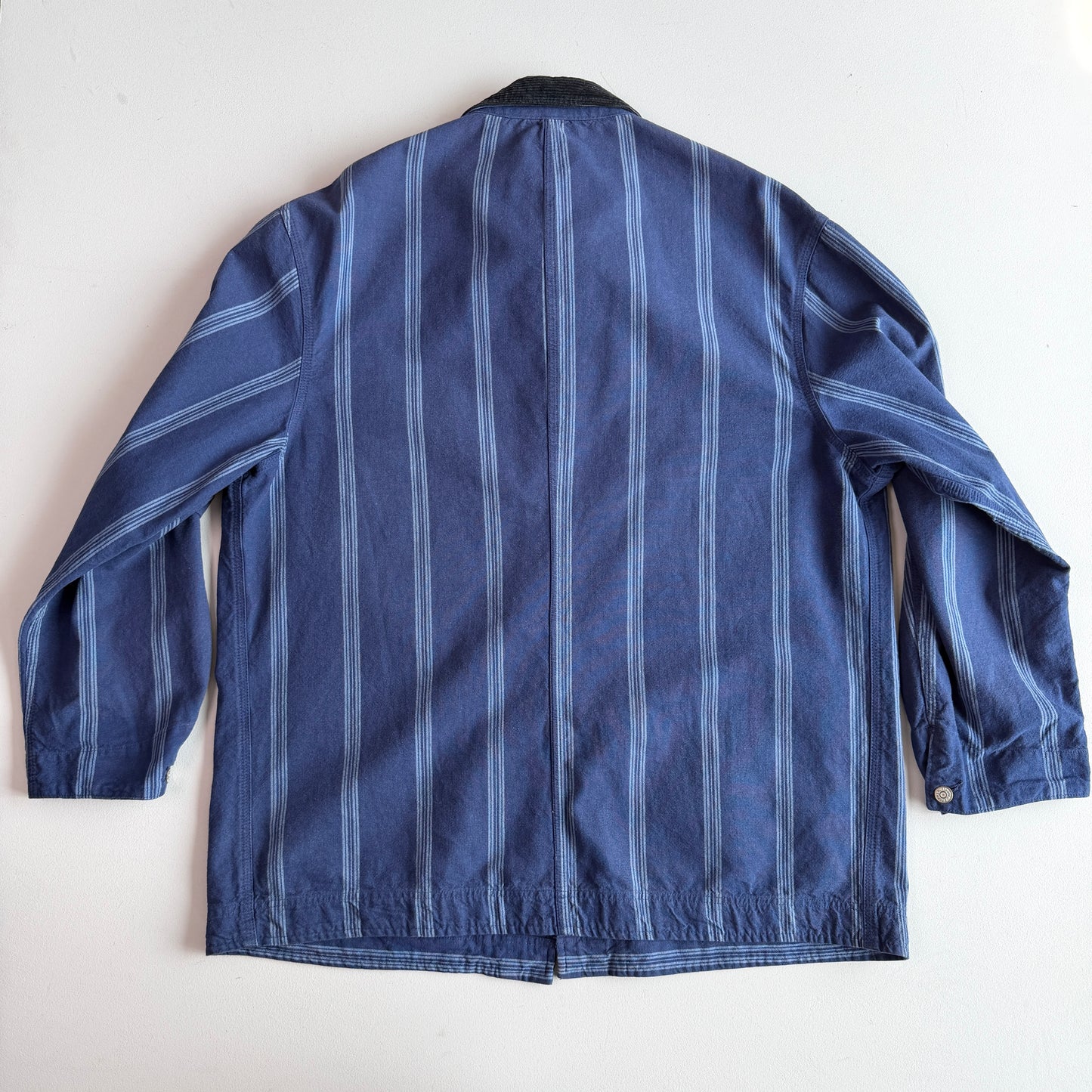 VNTG Polo Ralph Lauren (L) Mattress Ticked Cotton Indigo Chore Field Coat