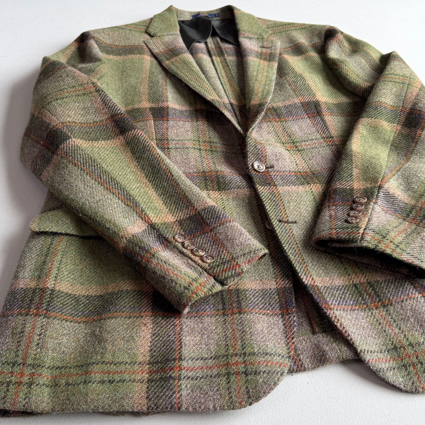 Polo Ralph Lauren (46R) Wool/Alpaca Tweed Plaid Unstructured Green Sport Coat