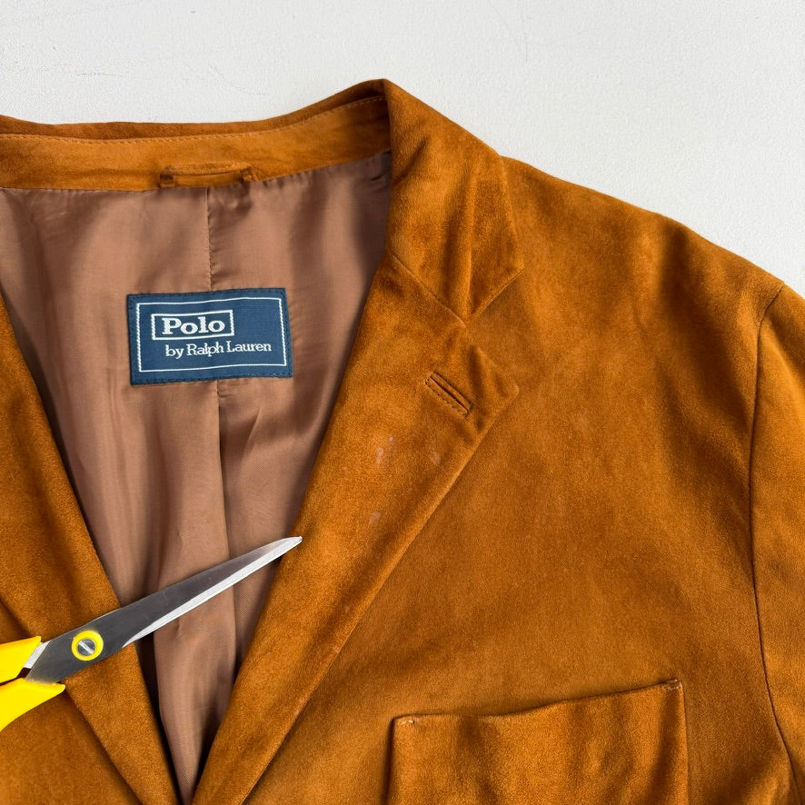 Polo Ralph Lauren (44, fits 44L) Tawny Brown Suede Leather Unstructured Sport Coat