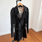 Burberry (54R) Black Poly/Cotton Double Breast Trench Coat