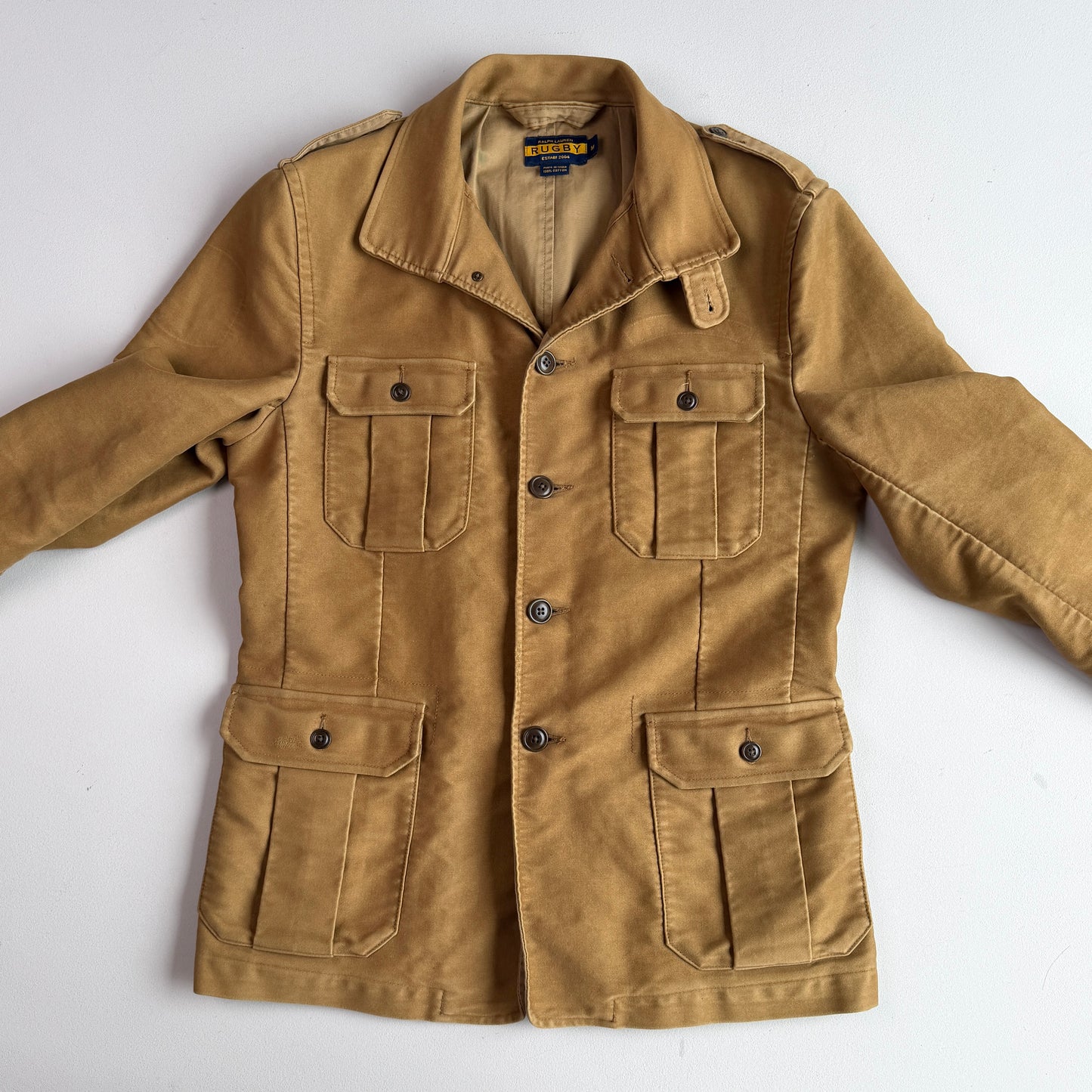 Ralph Lauren Rugby (M) Chamois Brushed Cotton Twill Military Safari Field Jacket