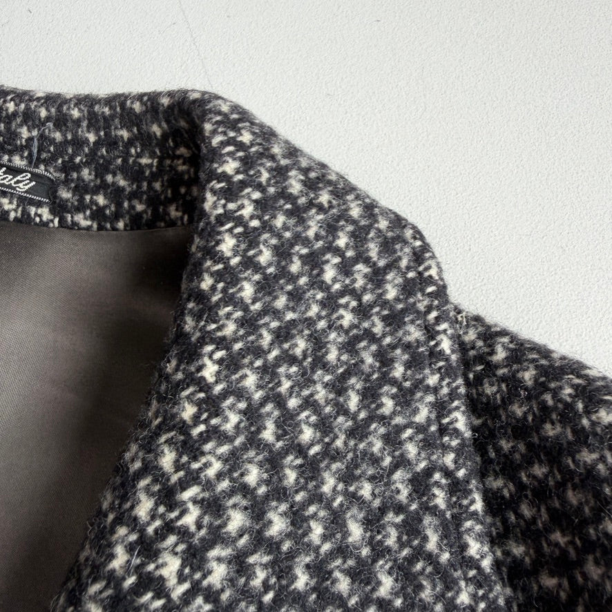 VNTG Giorgio Armani MANI (42R) 100% Wool Tweed Belted Balmacaan Overcoat