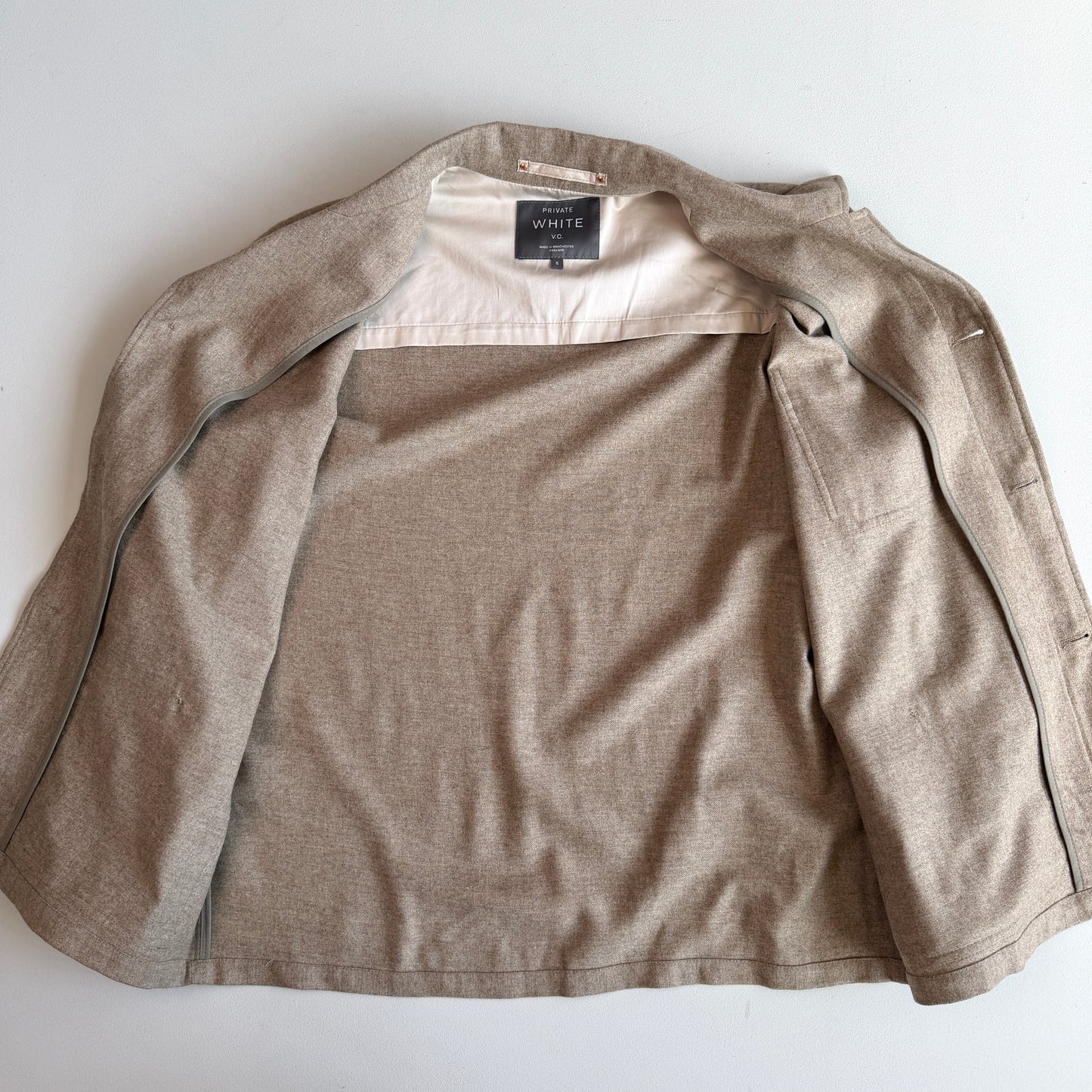 MINT! Private White V.C. (5 / L) "Mayfair Shacket" Oat Wool Jacket Overshirt