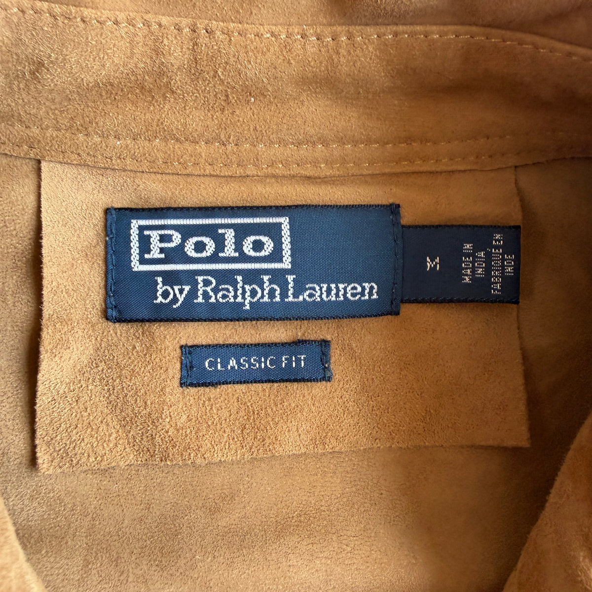 MINT! Polo Ralph Lauren (M Classic Fit) Goat Suede Leather Tan Brown Overshirt