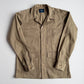 Drake's London (M) Olive/Khaki Twill Cotton Iridescent Over Shirt