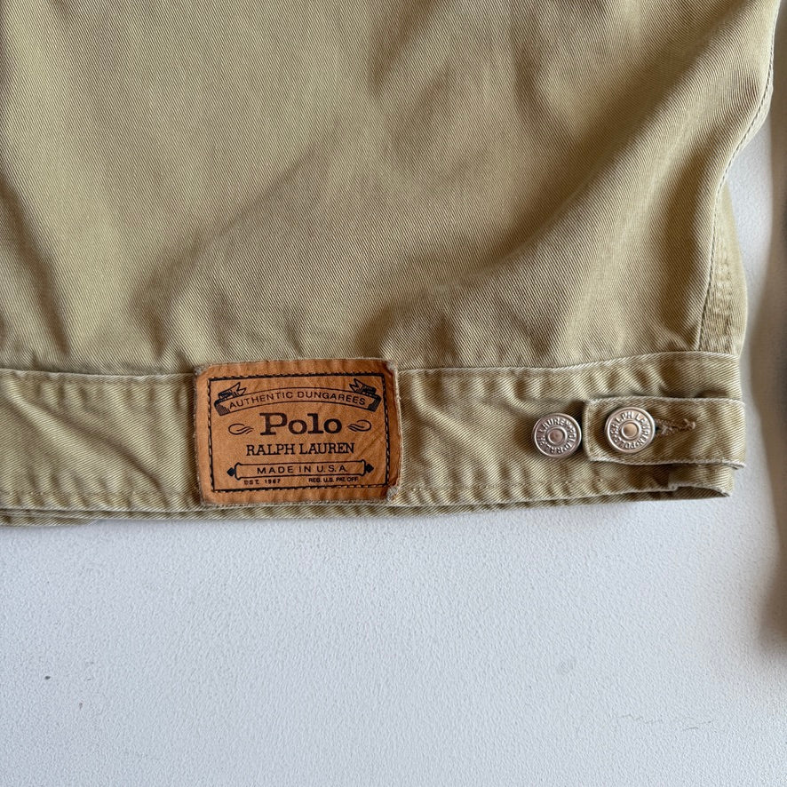 VNTG Ralph Lauren Polo Country (L) Desert Tan Cotton Twill Trucker Jacket