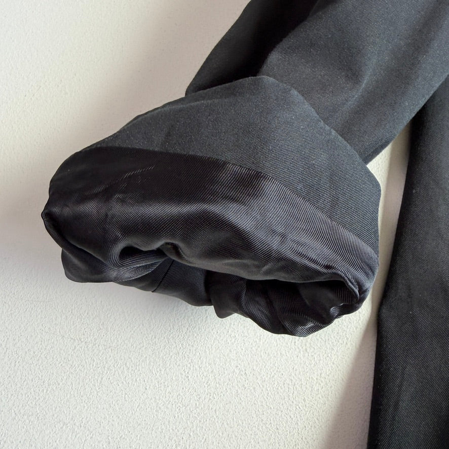 Burberry (48IT / M) Black 100% Cotton Gabardine Twill Car Coat