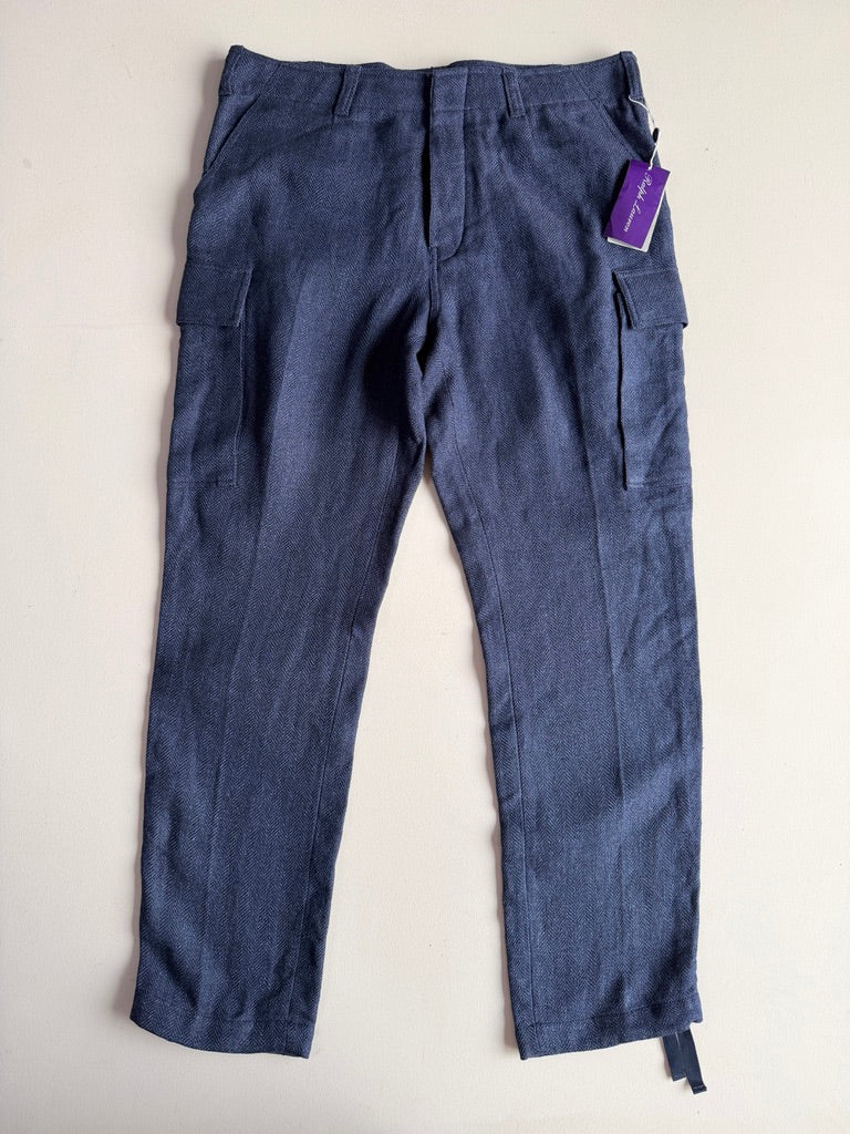 NWT Ralph Lauren Purple Label (36x32) Linen/Wool/Silk Herringbone Cargo Pants