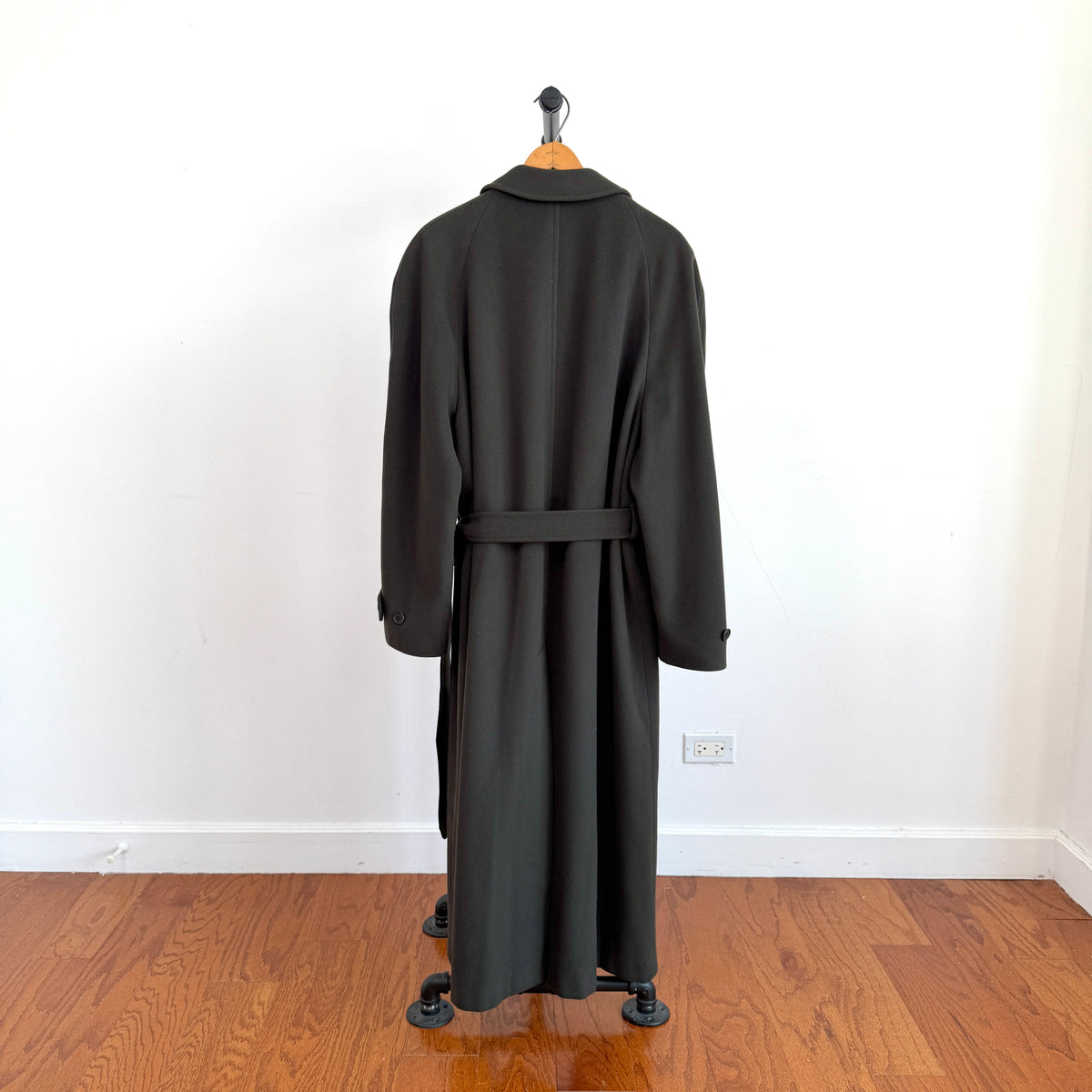VNTG Giorgio Armani (38) Forest Green Wool/Cashmere Belted Balmacaan Overcoat