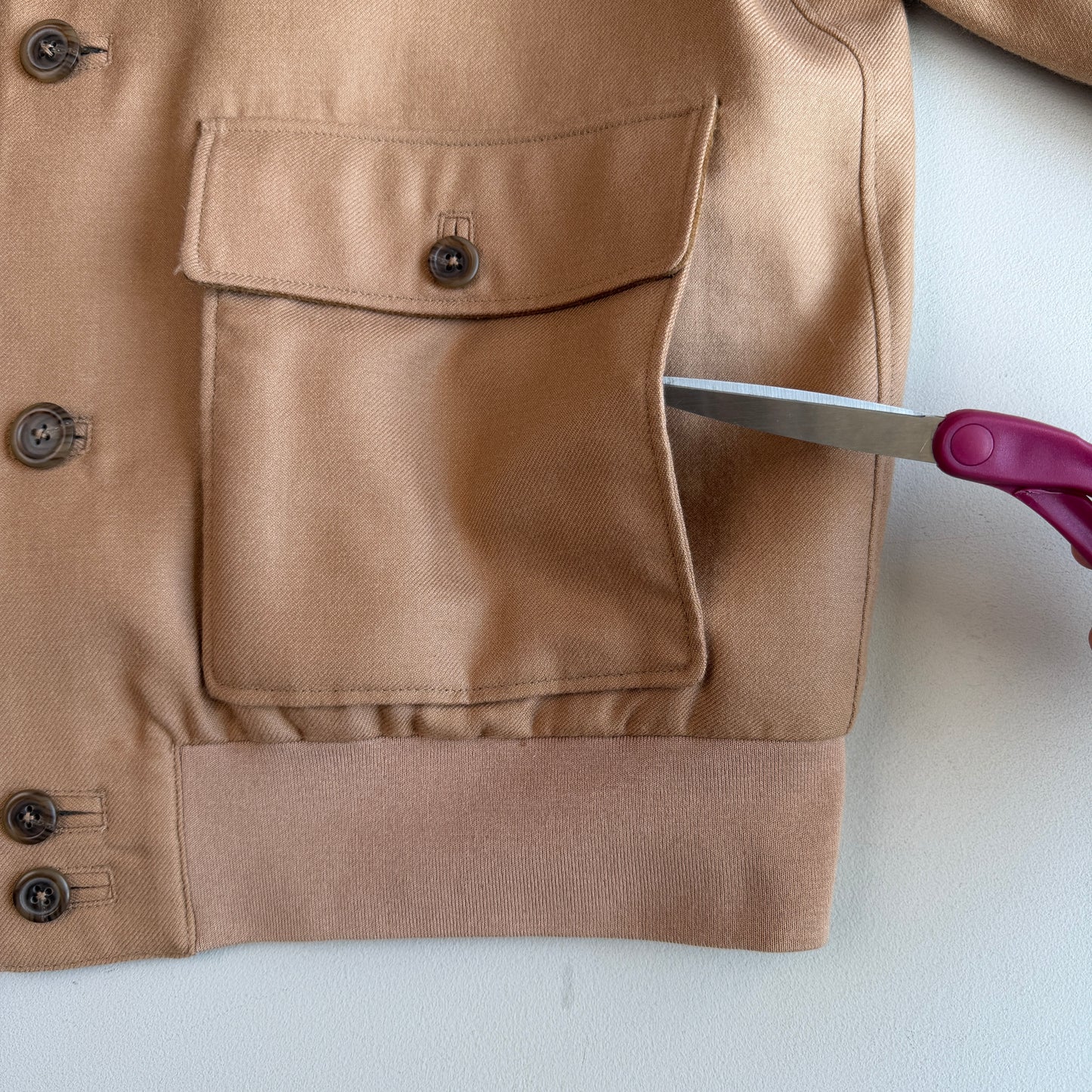 MINT! Ralph Lauren Polo Golf (L) Apricot Baby Alpaca Suede Trim Jacket
