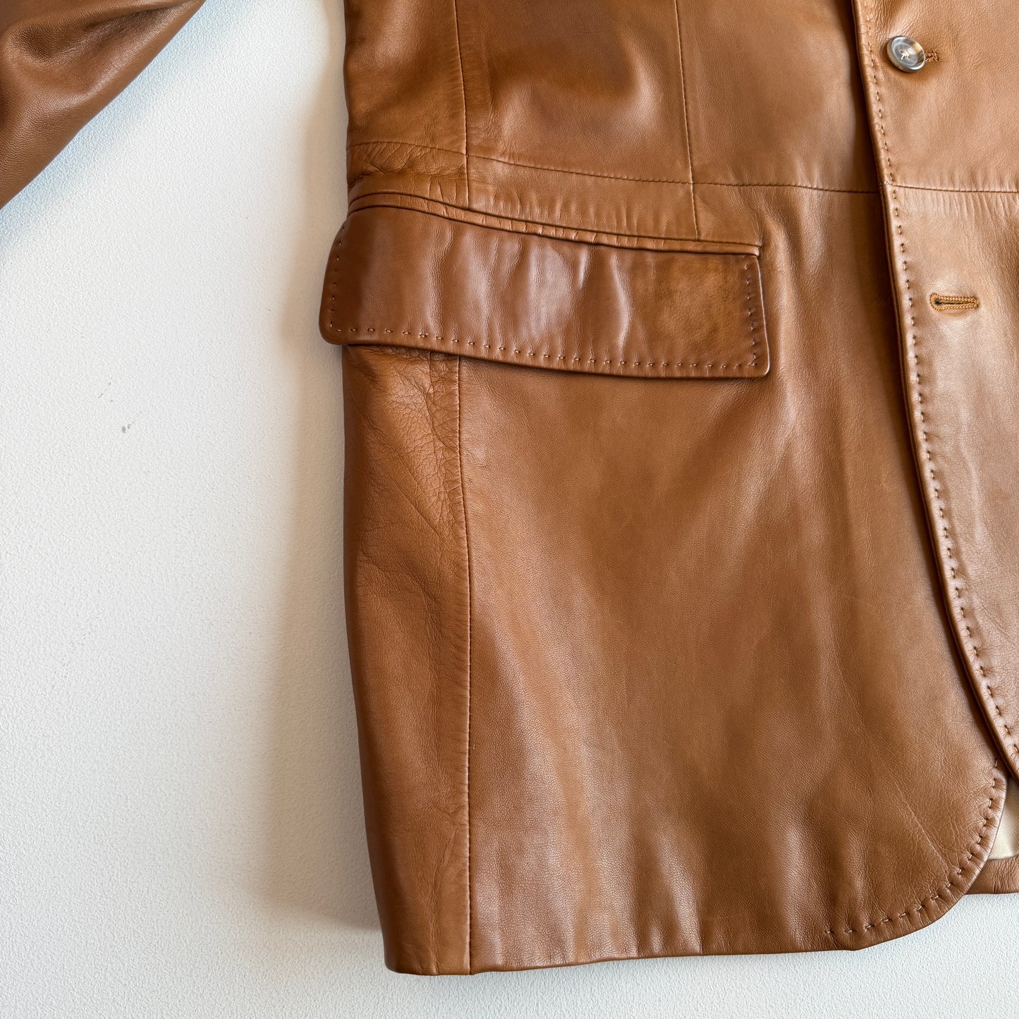 Polo Ralph Lauren (M) Glove Soft Cognac Brown Leather Sport Coat