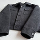 Burberry (48IT) 100% Wool Tweed Charcoal Military Button Jacket