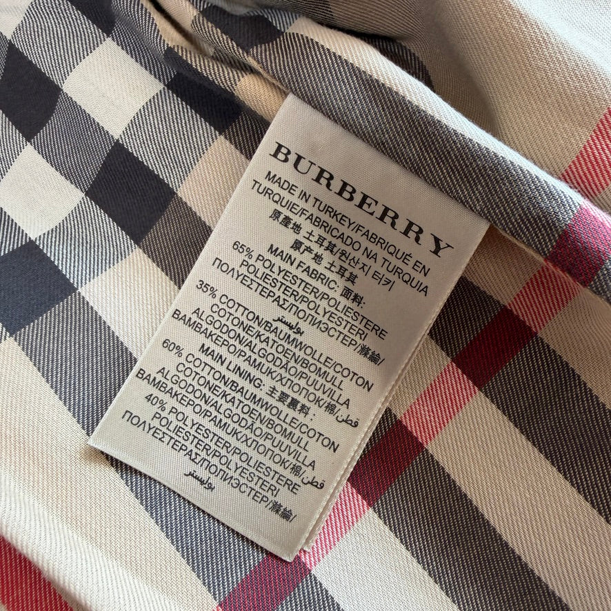 Burberry (54R) Black Poly/Cotton Gabardine Trench Coat