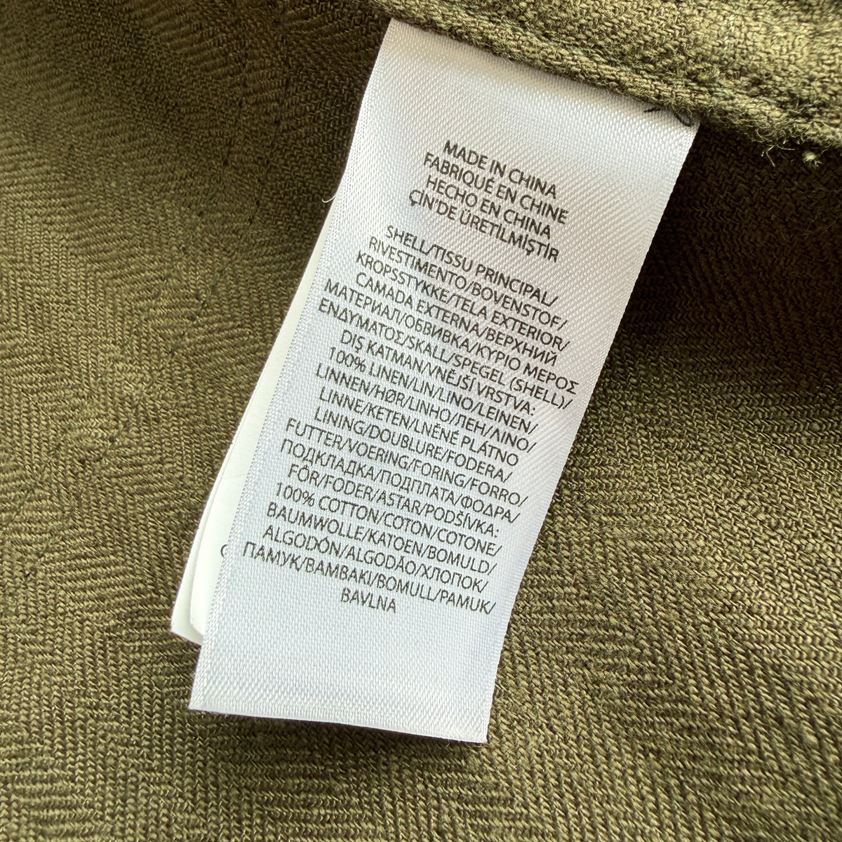 Polo Ralph Lauren (S) 100% Linen Herringbone Utility Green Jacket