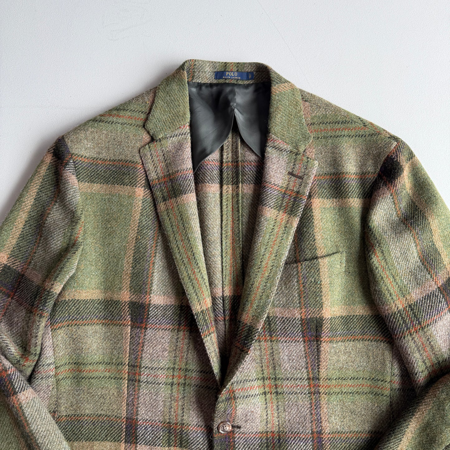 Polo Ralph Lauren (46R) Wool/Alpaca Tweed Plaid Unstructured Green Sport Coat