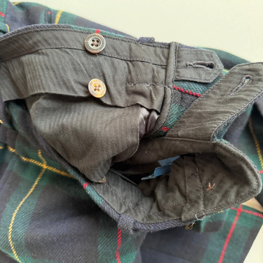 Polo Ralph Lauren (34x31) Wool Tartan Side Tab Red/Yellow Accent Pants