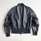 Burberry Brit (48 IT / M) Metallic Blue Leather Bomber Jacket