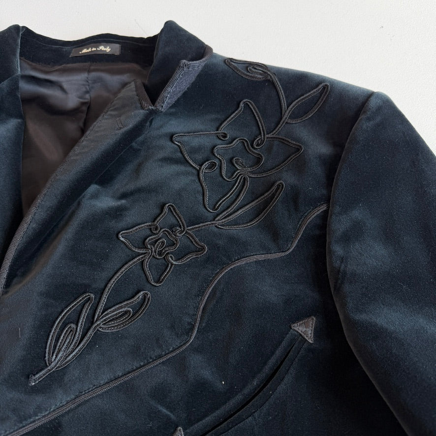 RRL Ralph Lauren (46R) Velvet Velour Floral Decorative Western Sport Jacket