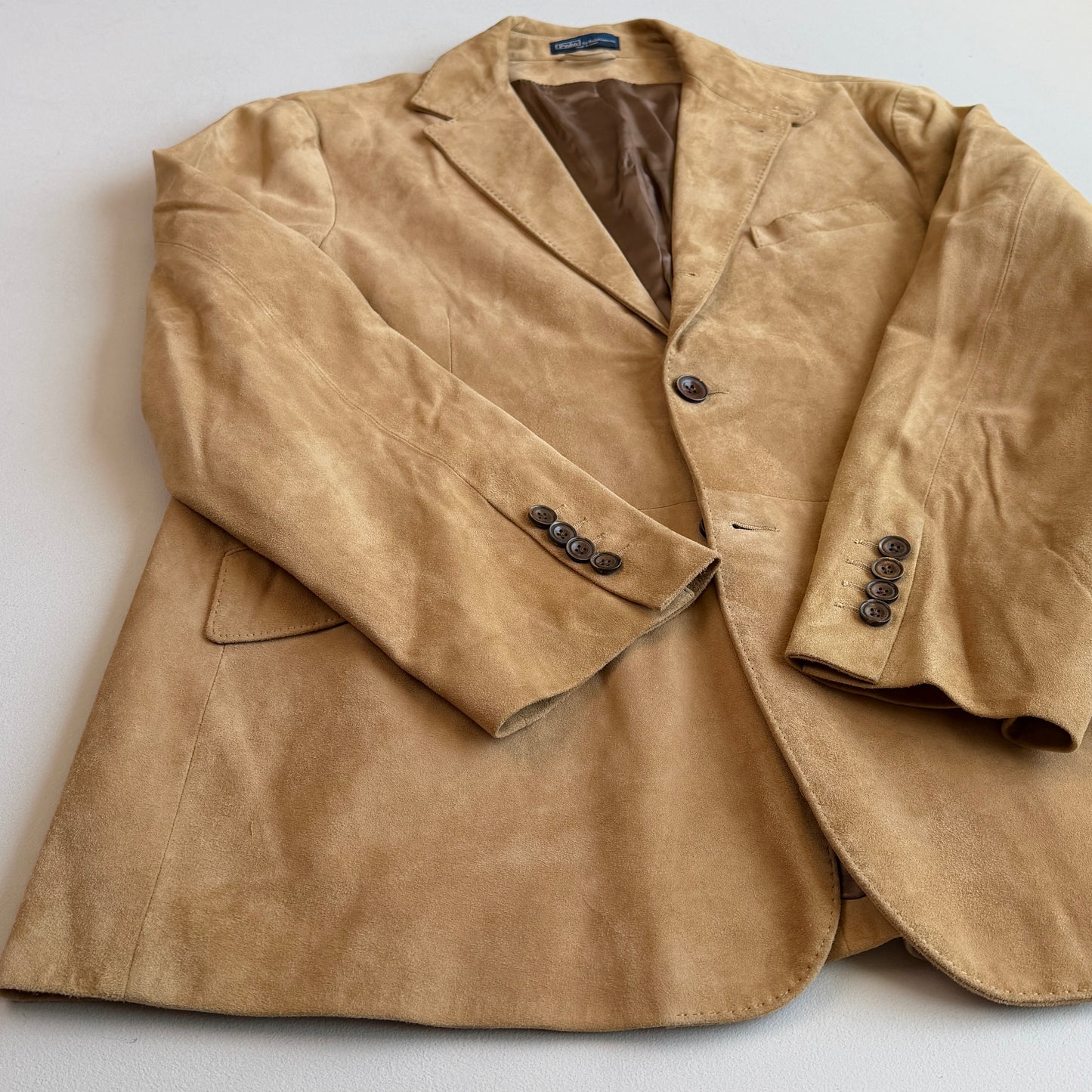 Polo Ralph Lauren (XL) Hacking Equestrian Suede Leather Tan Sports Jacket Coat