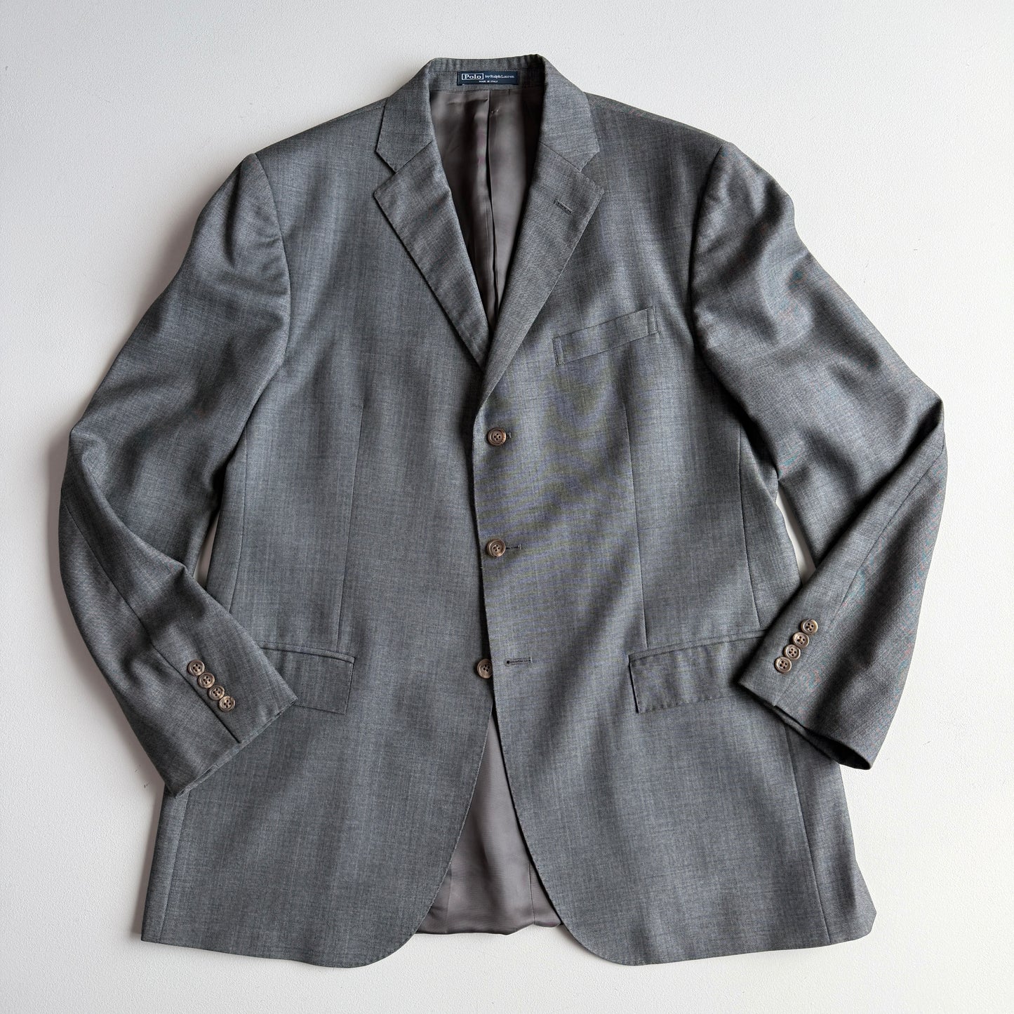 Polo Ralph Lauren (44L, 34x34) 2000s 3-Button Gray Pleated Suit