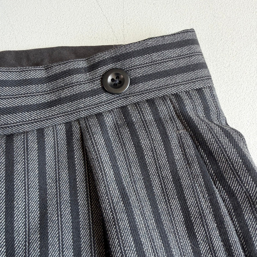 VNTG Polo Ralph Lauren (36x32) Wool French Workwear Stripe Back Cinch Trouser Pants