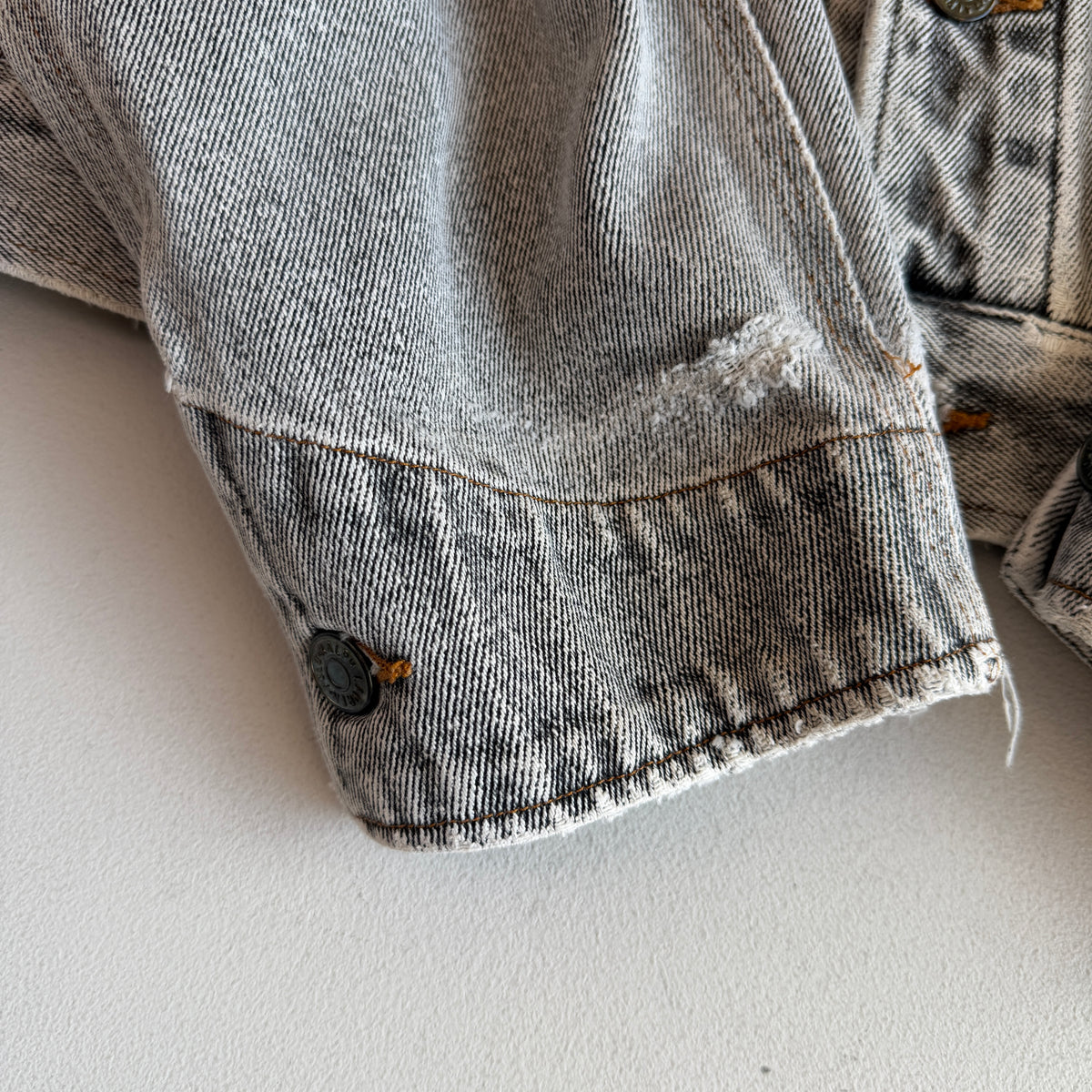 VNTG Polo Ralph Lauren (L) Sun-Bleached Gray Denim Western Trucker Jacket