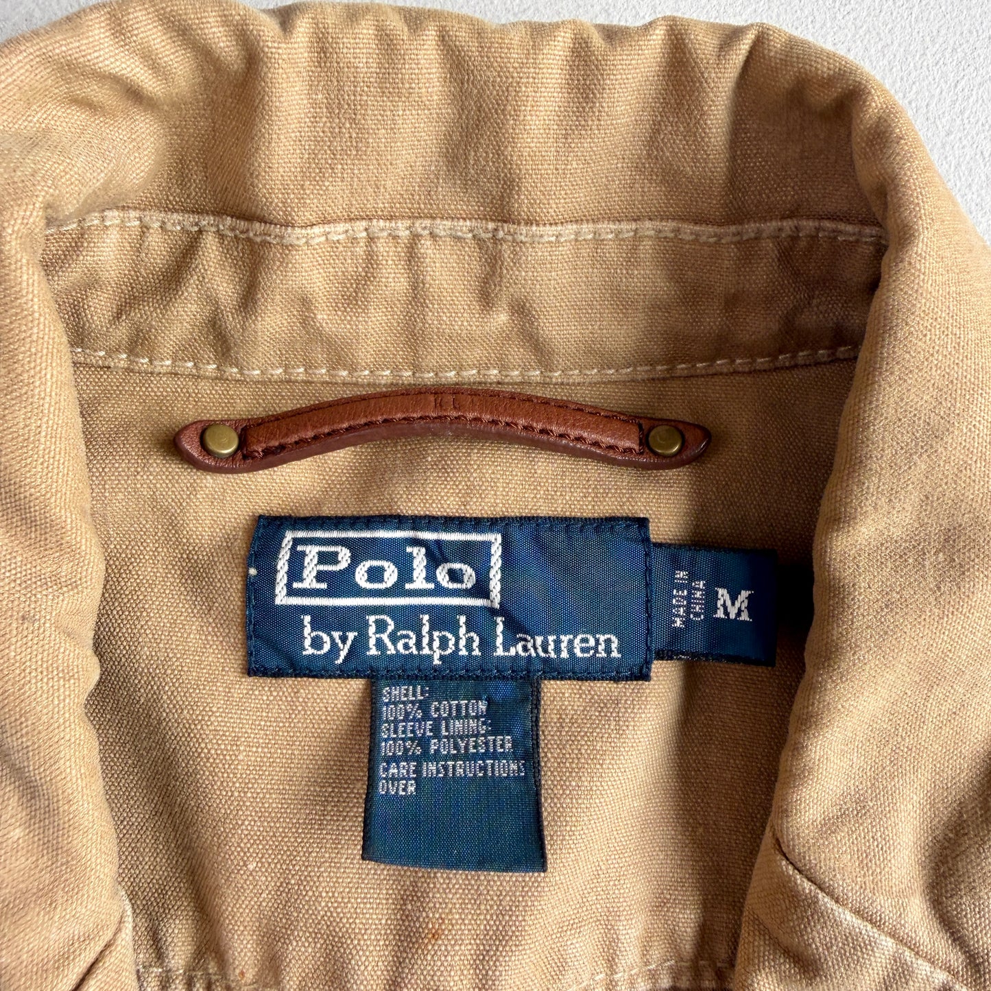 Polo Ralph Lauren (M) Half-Norfolk Leather-Trim Canvas Field Jacket