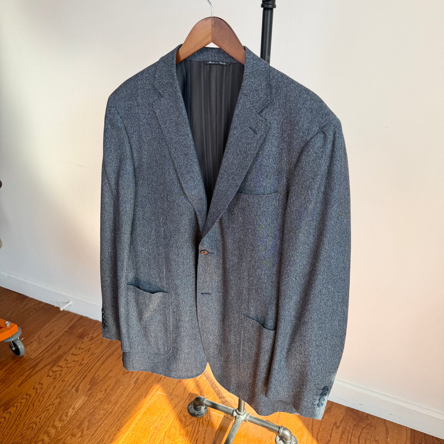 Canali (IT 56L / US 46L) Wool Blue Speckled Flecked Melange Sport Coat