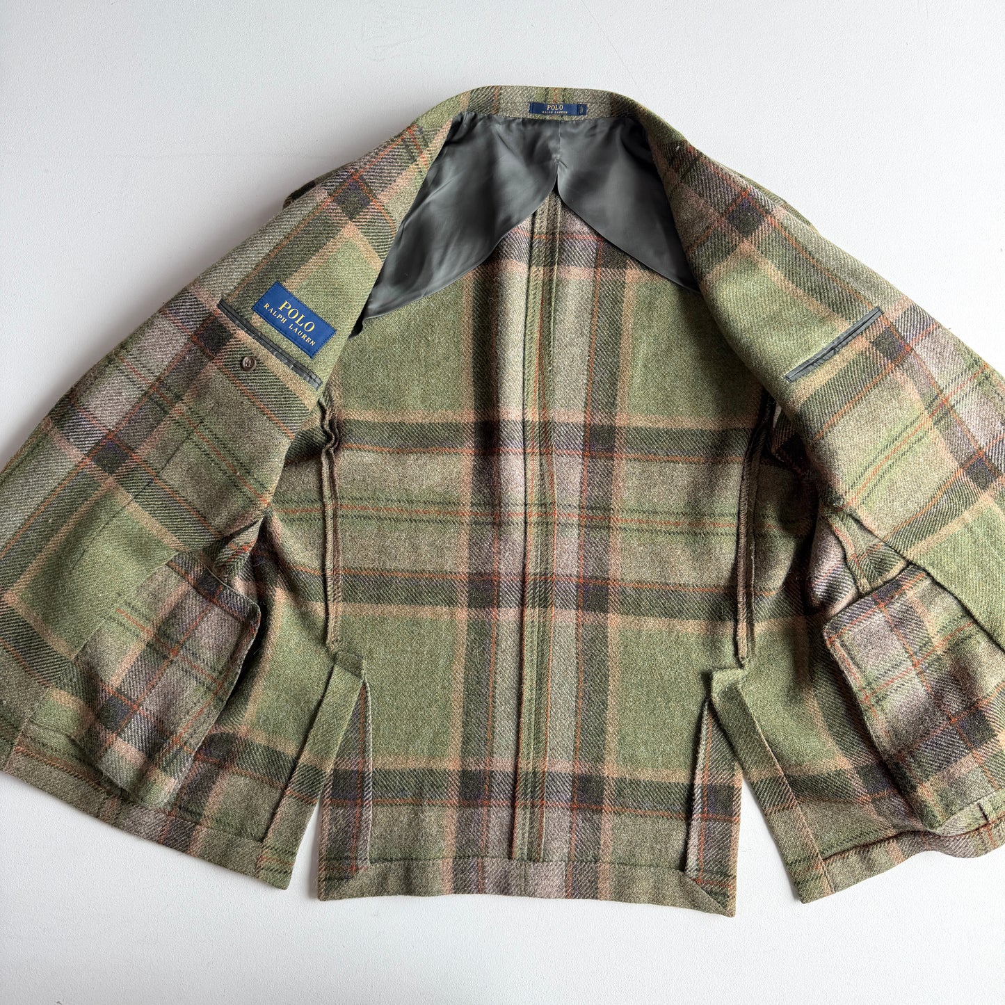 Polo Ralph Lauren (46R) Wool/Alpaca Tweed Plaid Unstructured Green Sport Coat