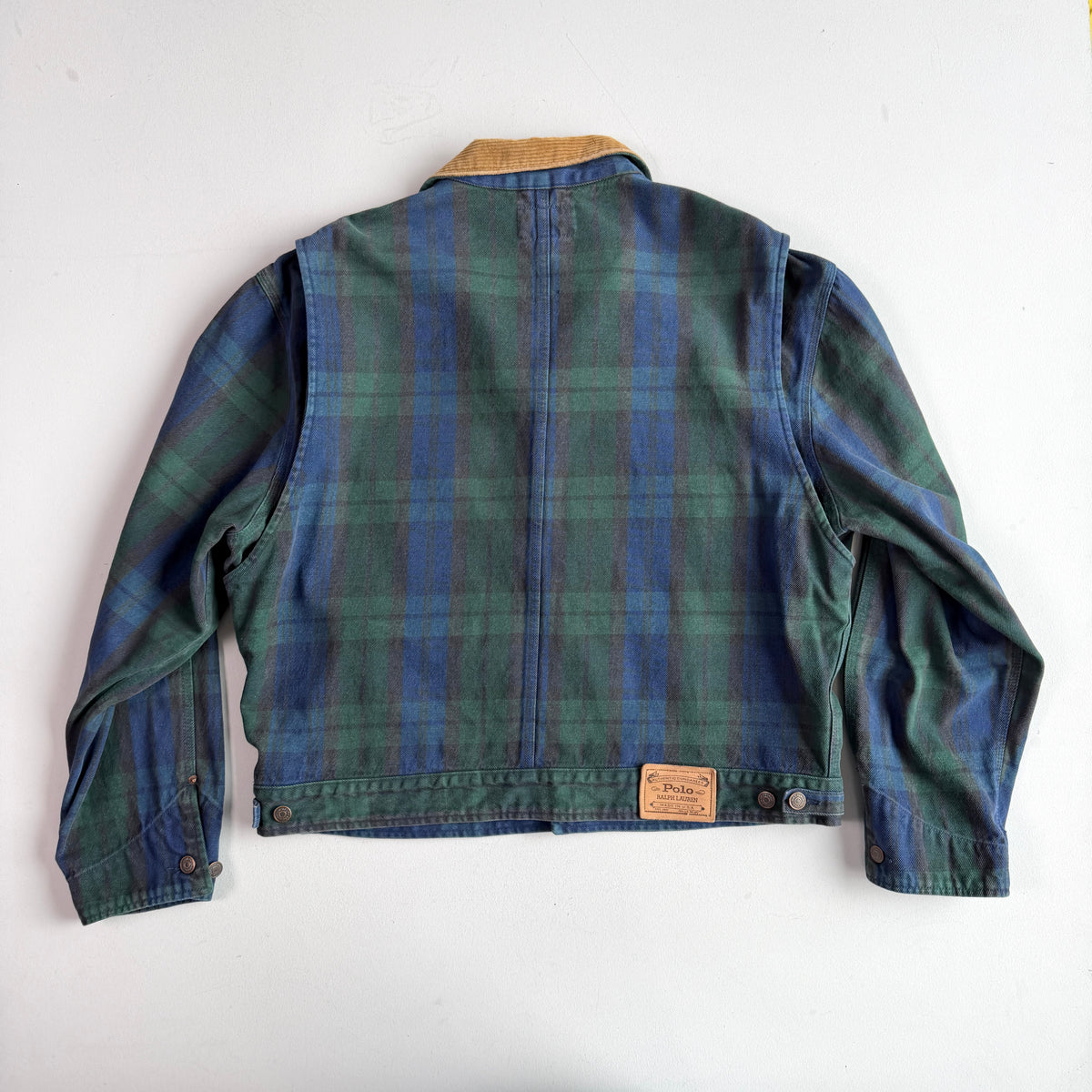 VNTG Ralph Lauren Polo Country (XL) Black Watch Denim Western Trucker Jacket
