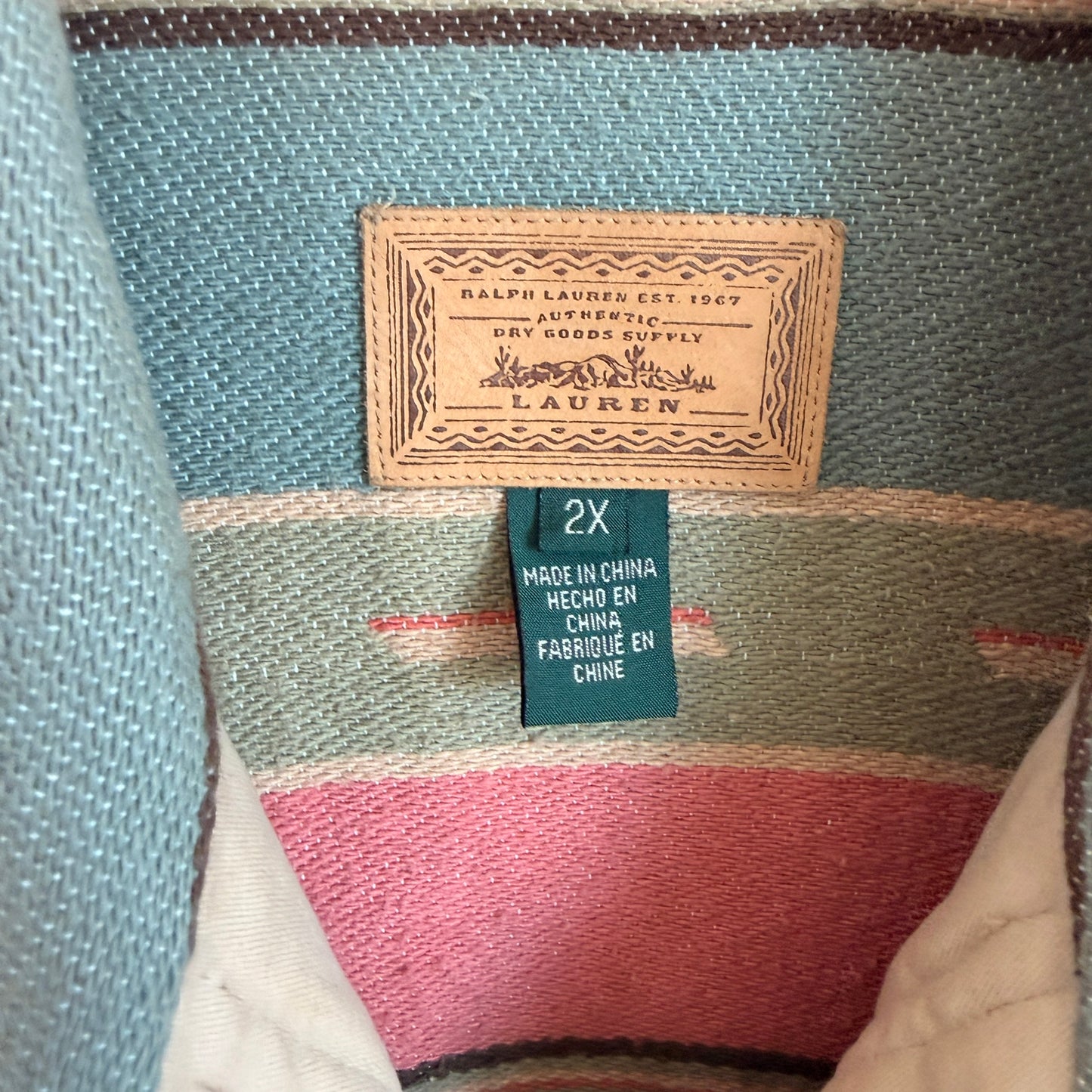 VNTG Lauren Ralph Lauren (2X) Southwest Cotton Blanket Jacket