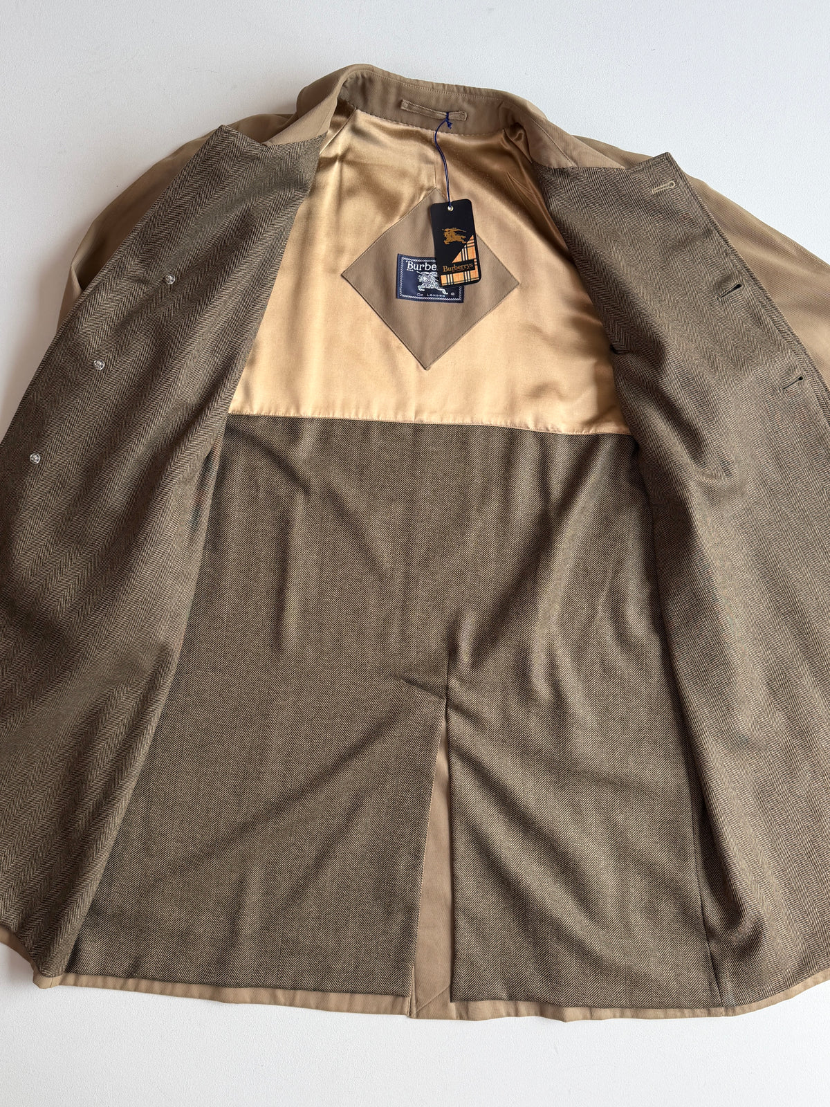 VNTG NWT Burberry (42R /52IT) Calvary Twill Wool Lined Balmacaan Coat