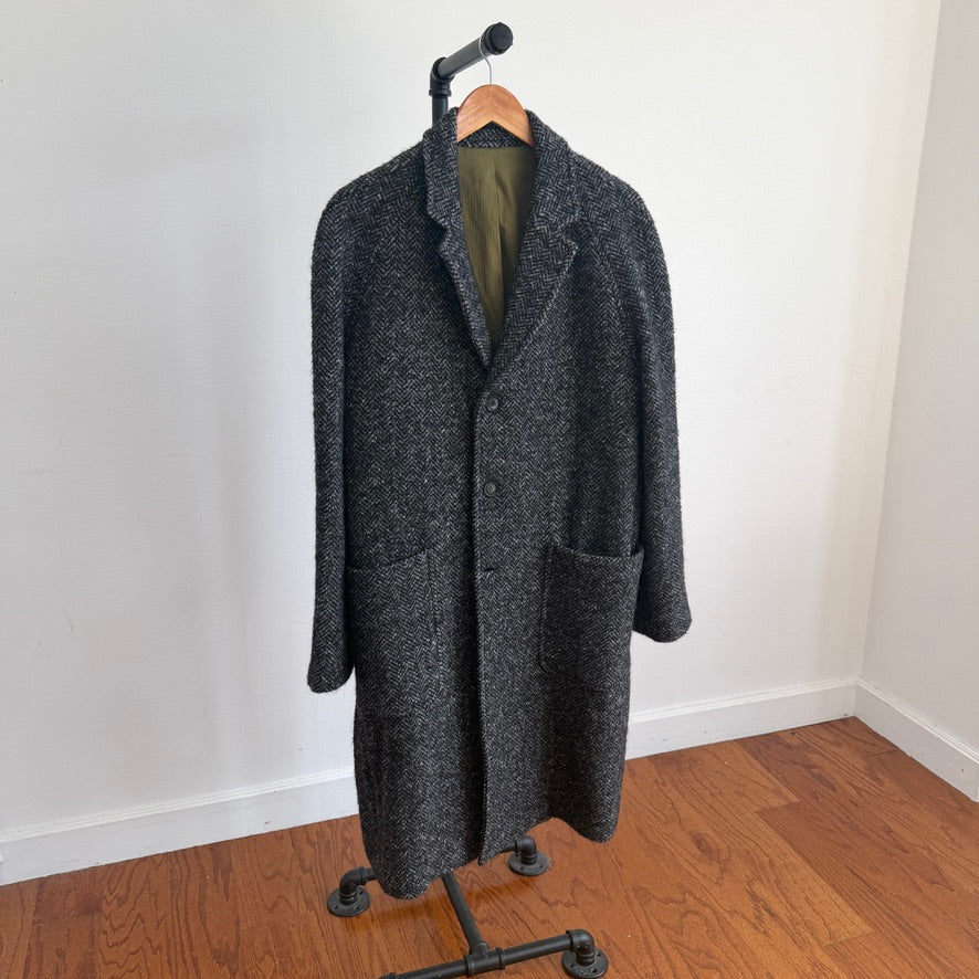 Todd Snyder (L) Wool/Alpaca/Mohair Boucle Tweed Balmacaan Coat
