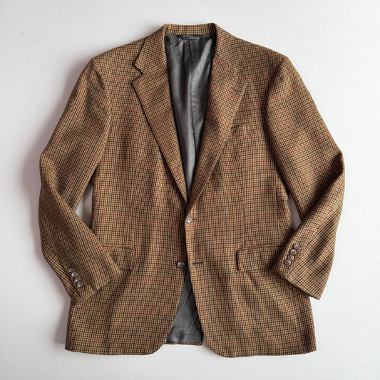 VNTG Polo Ralph Lauren (42L) Wool Houndstooth Overcheck Sports Coat