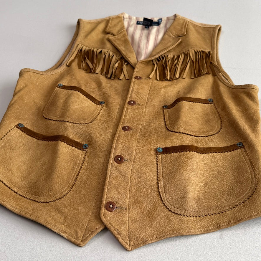Polo Ralph Lauren (M) Deerskin Leather Fringe Western Vest