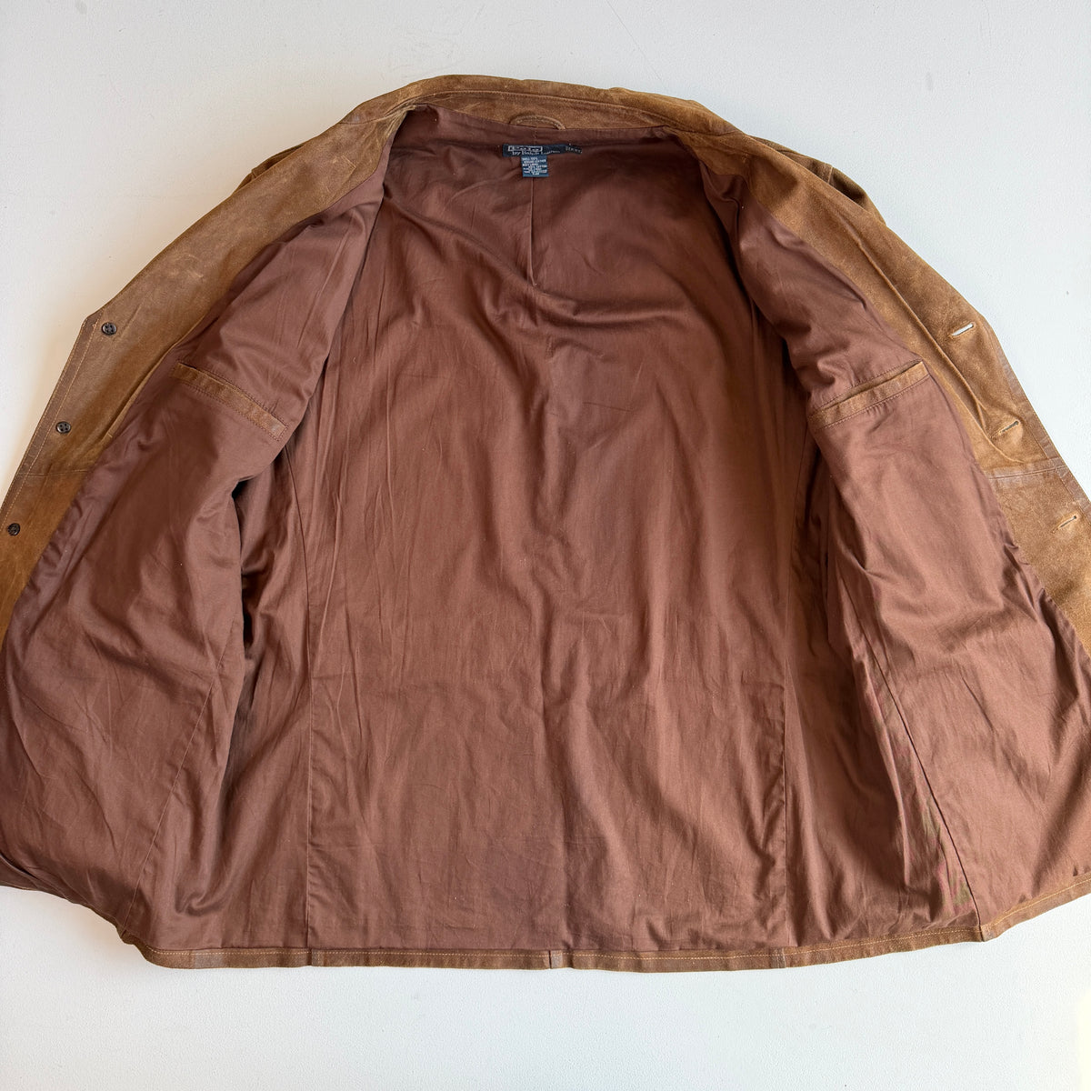 Polo Ralph Lauren (2XL) Leather Suede Half-Norfolk Tawny Field Jacket Coat