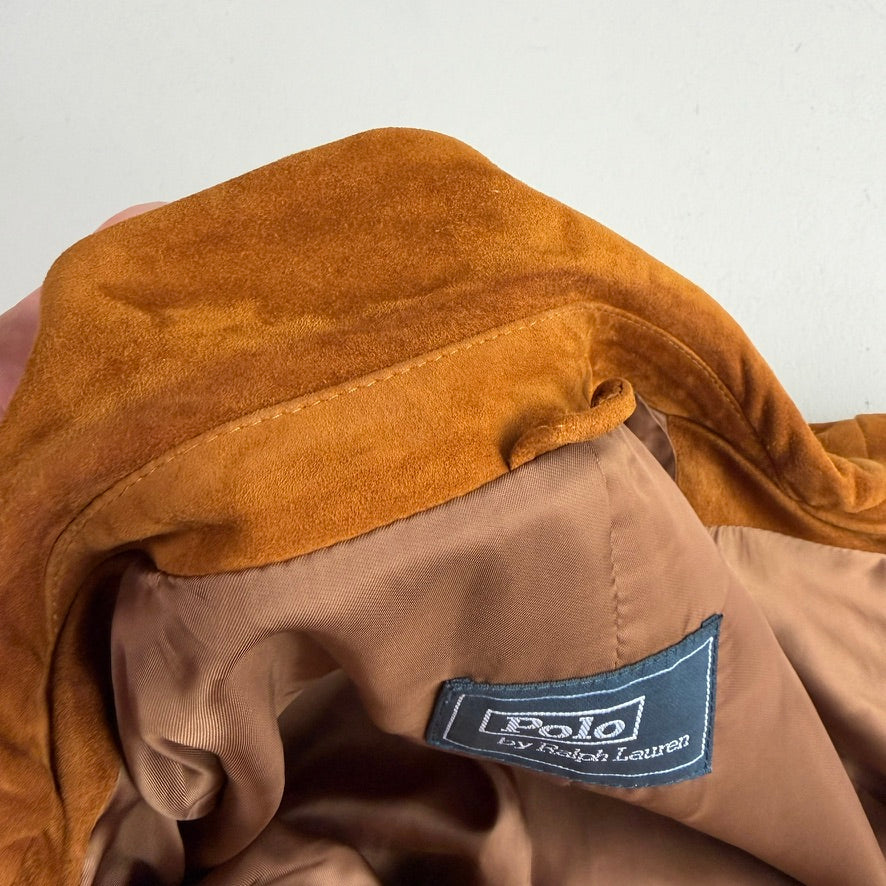 Polo Ralph Lauren (44, fits 44L) Tawny Brown Suede Leather Unstructured Sport Coat
