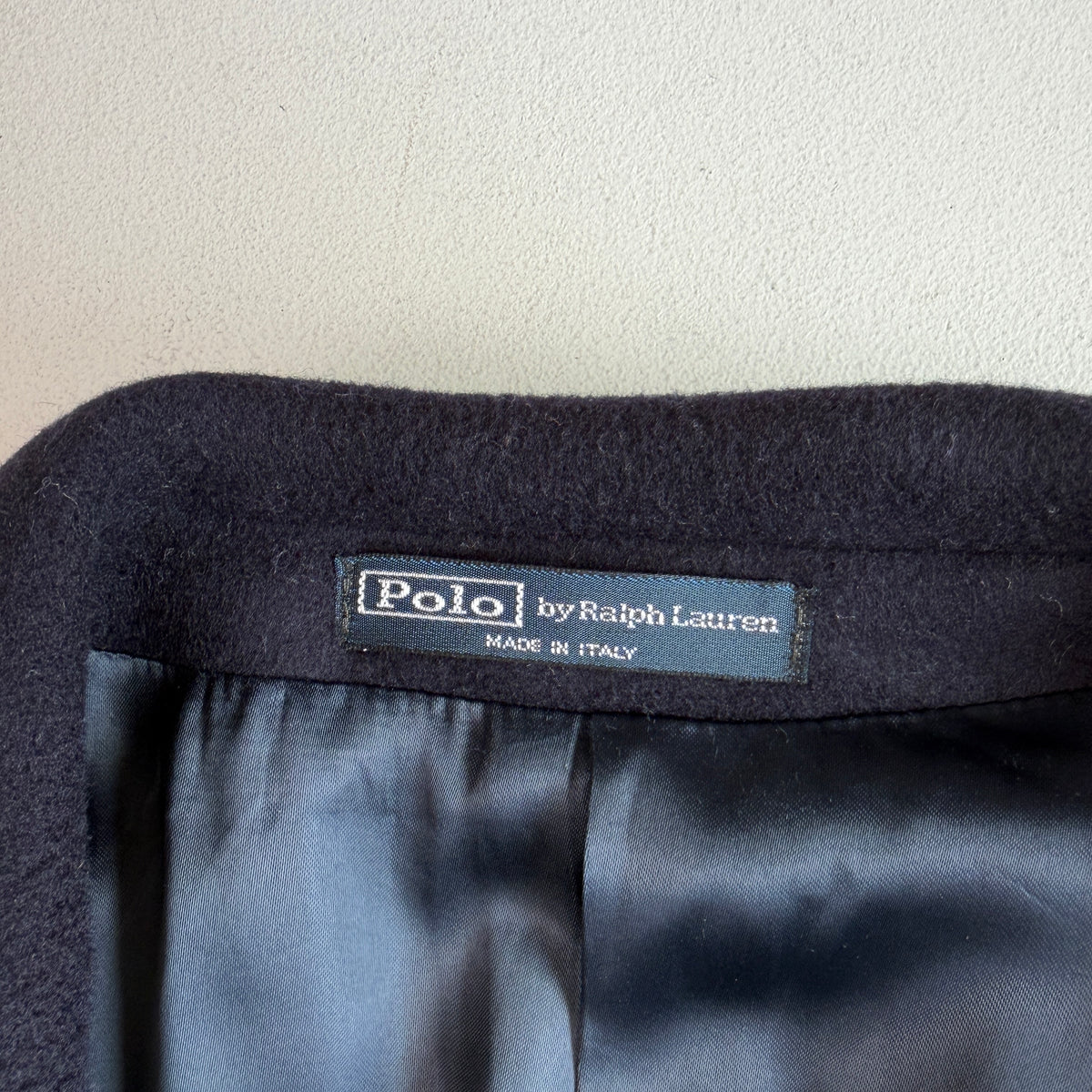 Polo Ralph Lauren (40R) Navy Blue 100% Wool Melton Overcoat