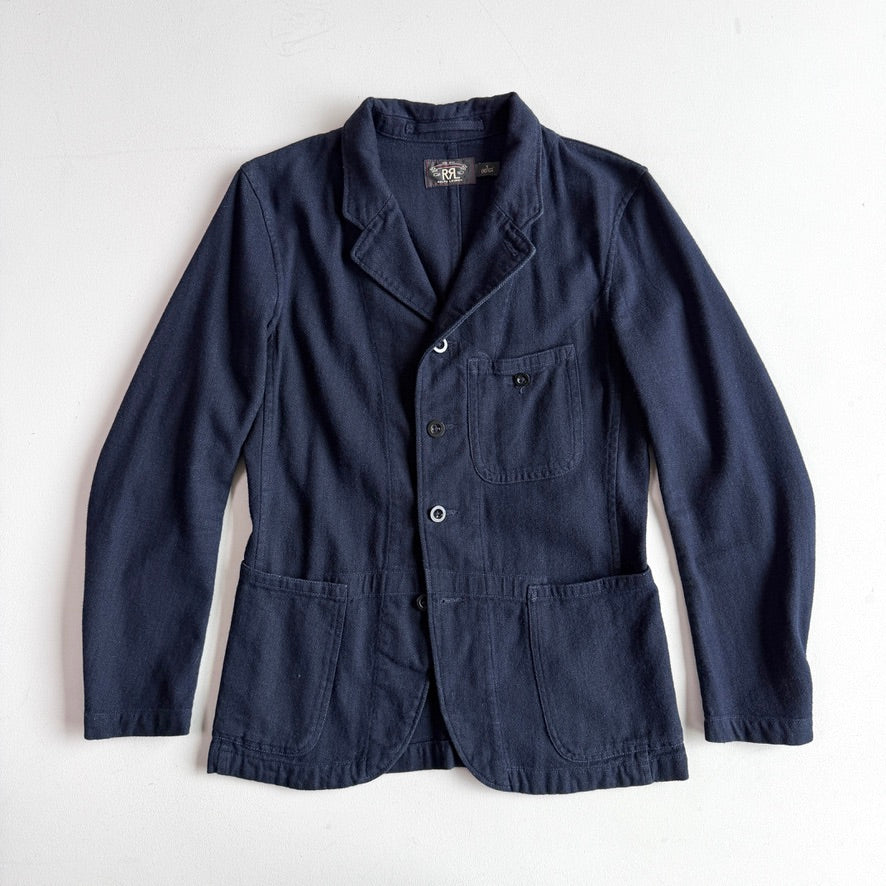 RRL Ralph Lauren (S) Indigo Brushed Cotton/Wool Herringbone Sport Coat