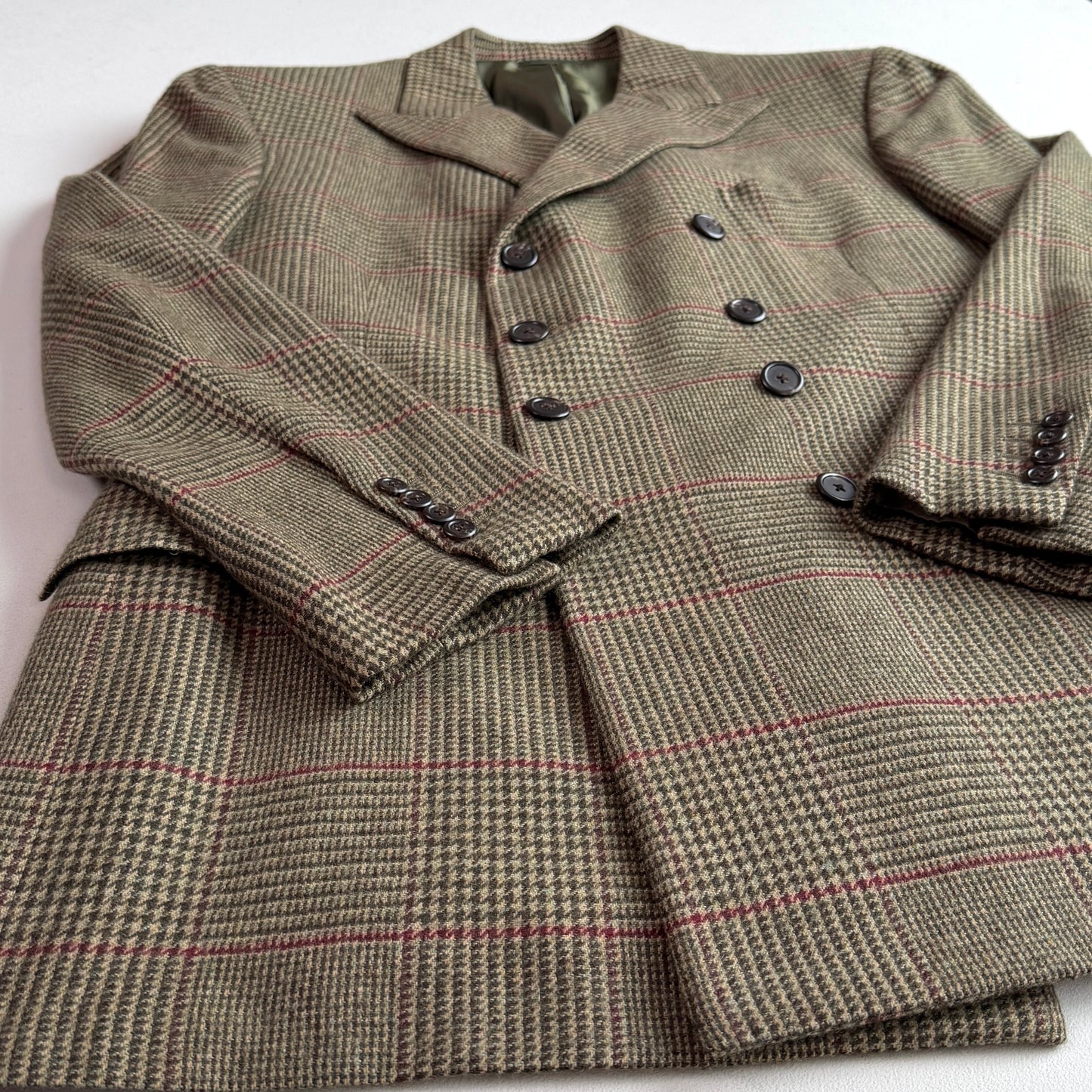 Ralph Lauren Purple Label (44L) 8x4 Cashmere Flannel Prince of Wales Coat