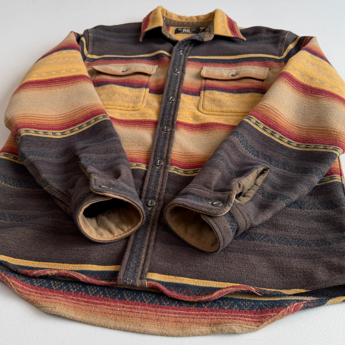 RRL Ralph Lauren (M) Southwest Striped Jacquard Cotton Work Overshirt
