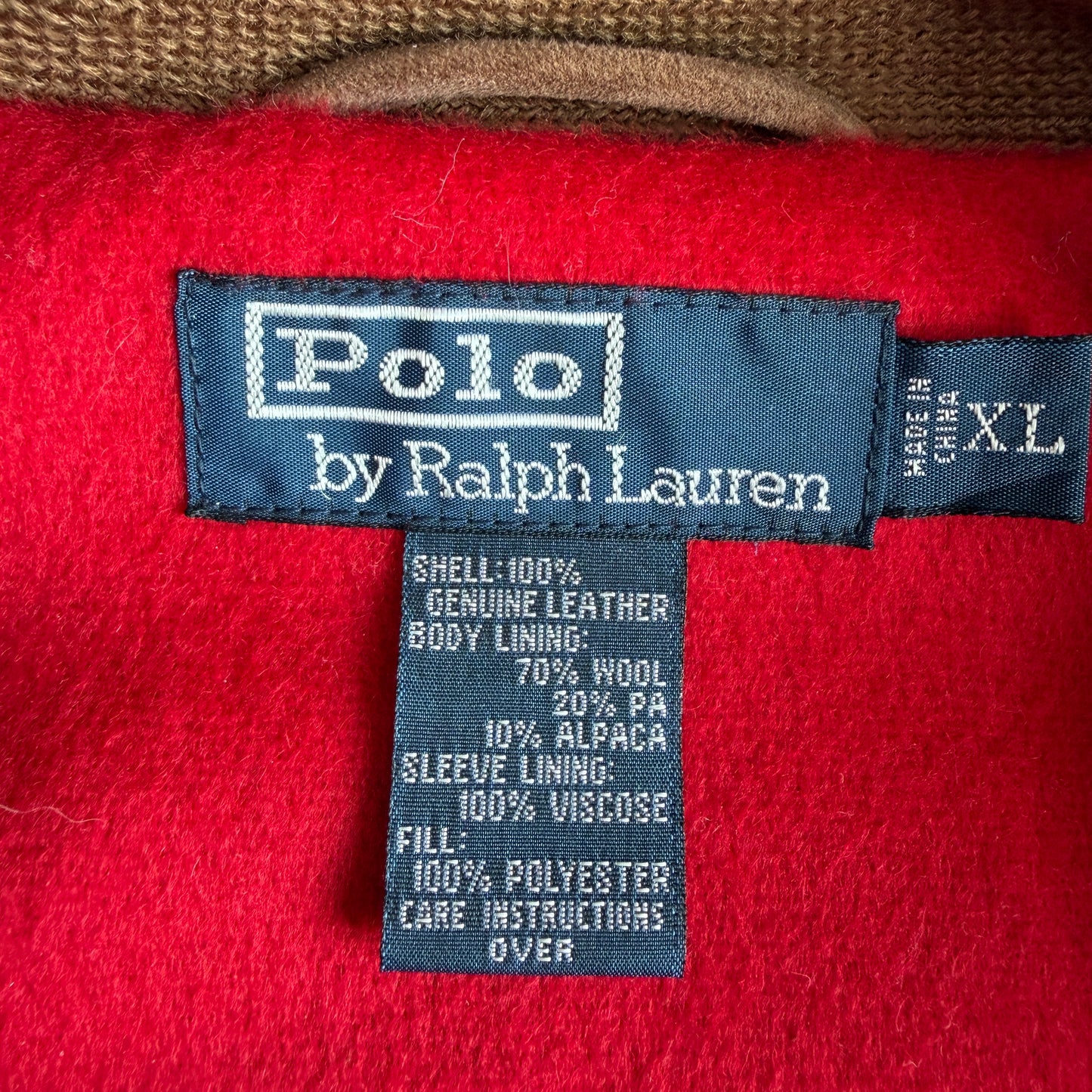 NWT VNTG Polo Ralph Lauren (XL) Suede Leather Bomber Fleece Lined Jacket