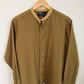 VNTG Polo Ralph Lauren (M) 100% Wool Olive Drab Band Collar WWI Shirt