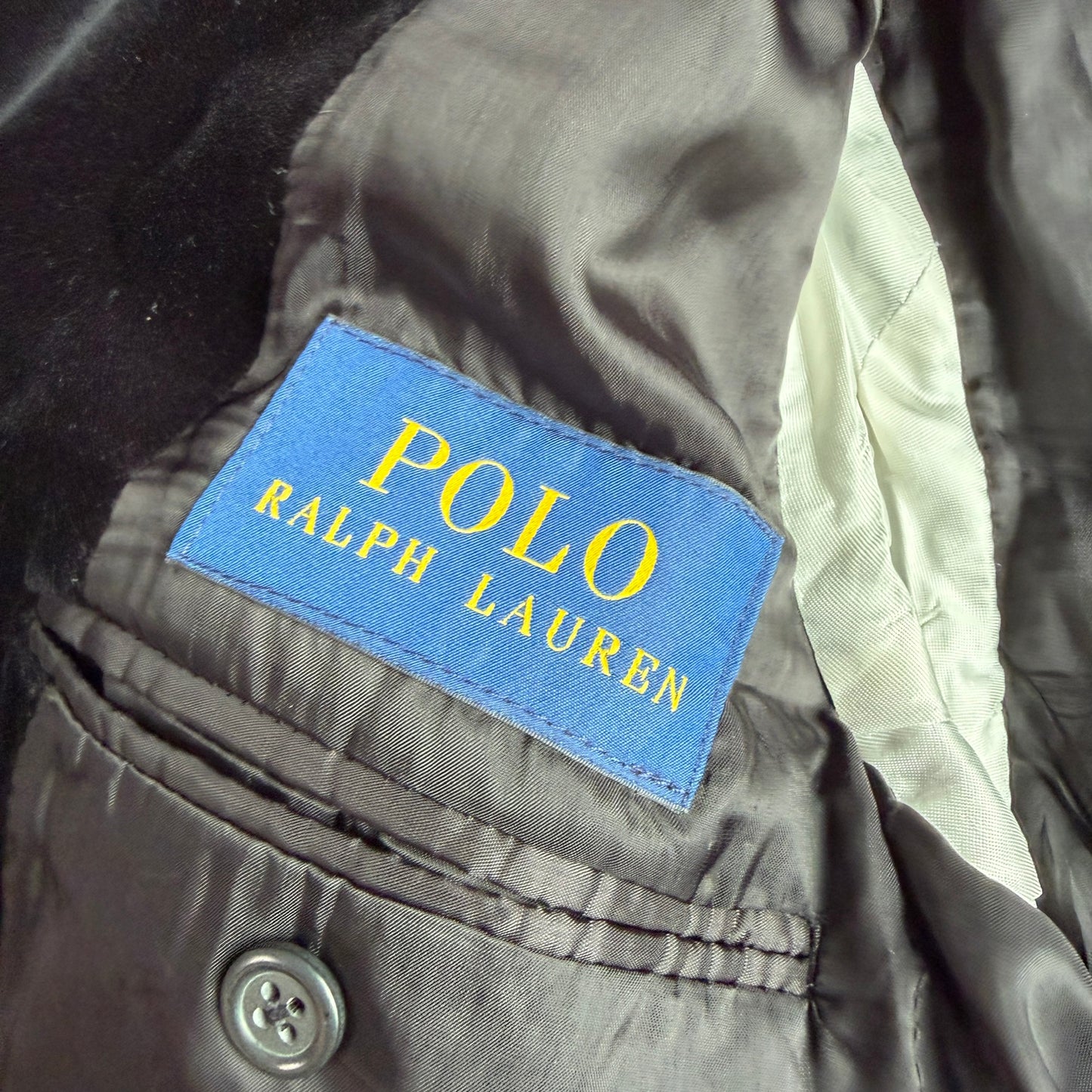 Polo Ralph Lauren (40R) Black Velvet Velour 100% Cotton Sport Coat