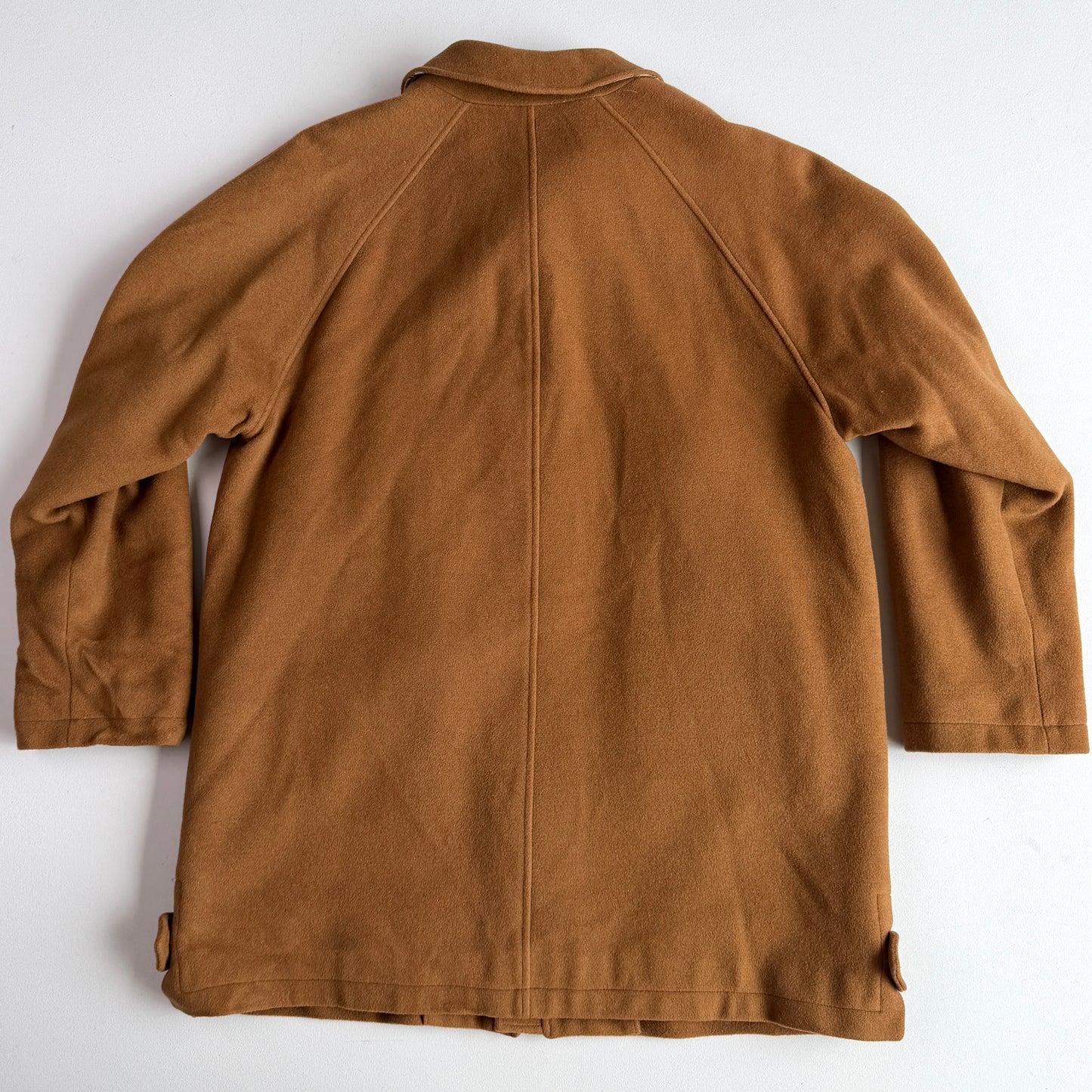 Burberry (L) 100% Cashmere Raglan Tawny Brown Balmacaan Coat